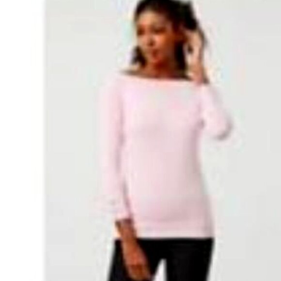 🔥 3/$40 Le Chateau Pink Knit Boat Neck Sweater - Picture 1 of 3